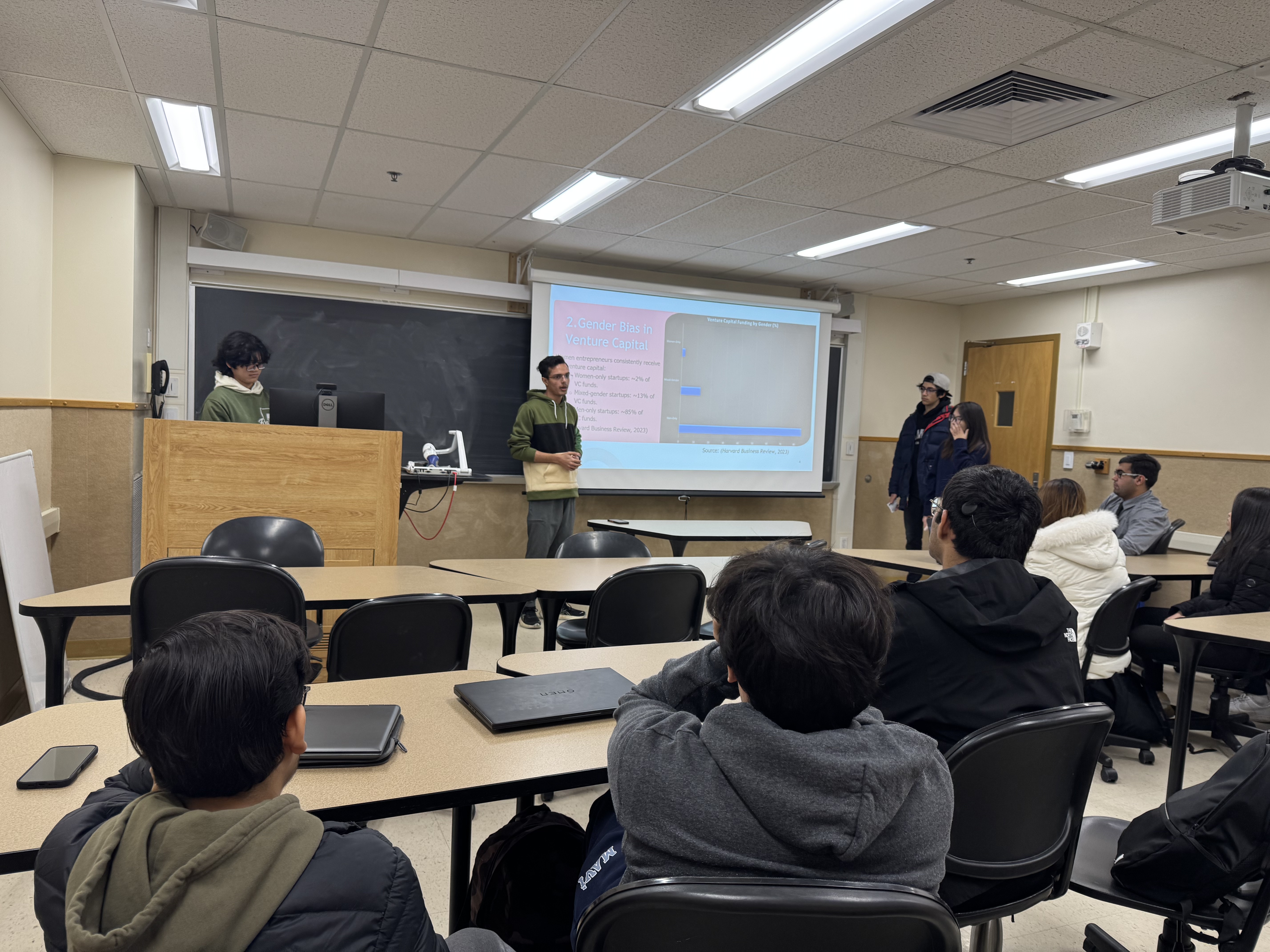 Student giving a presentation